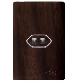 Conjunto Jack Duplo RJ11 Telefone 4x2 - Novara Especiais Tabaco